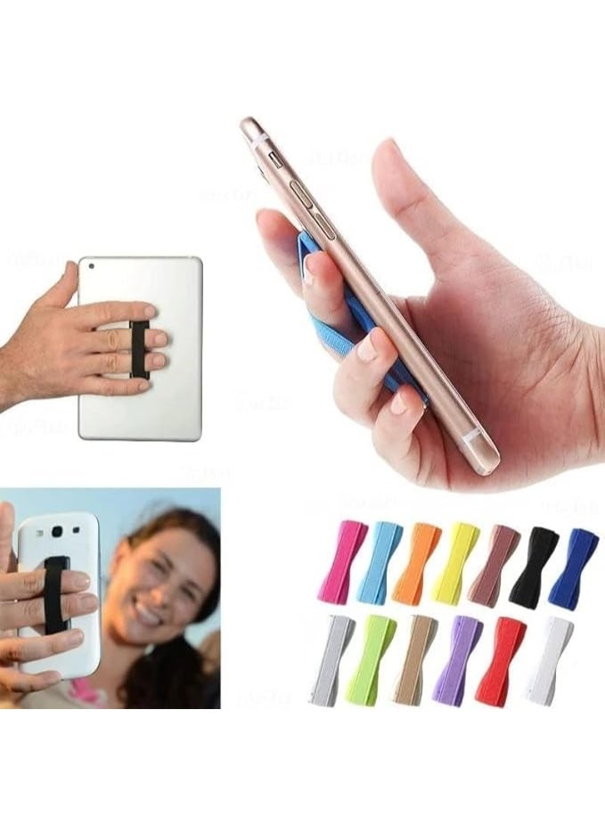 مقبض موبايل مرن قابل للتمدد لمعظم الهواتف الذكية وأجهزة التابلت الصغيرة – حزام مطاطي قوي متعدد الألوان لثبات أفضل وسهولة استخدام بيد واحدة ( قطعتين) - Image 2